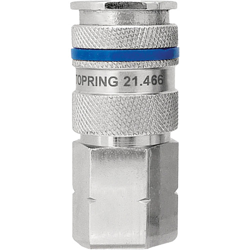 QUIKSILVER Industrial Quick Coupler, Nickel Plated Brass, 3/8", Female NPT, 435 PSI Fastek