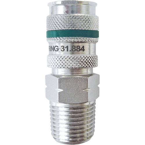 Raccord rapide QUIKSILVER Ultraflo 7,8 mm, Acier zingu&eacute;, 1/2", NPT m&acirc;le, 362 PSI Fastek