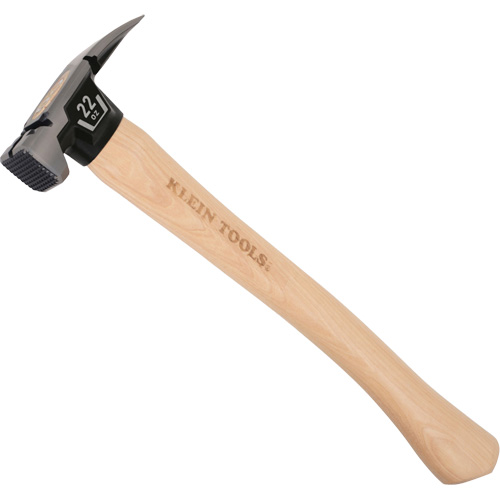 Milled Face Straight Claw Hammer, 22 oz., Wood Handle, 16-1/10" L Fastek