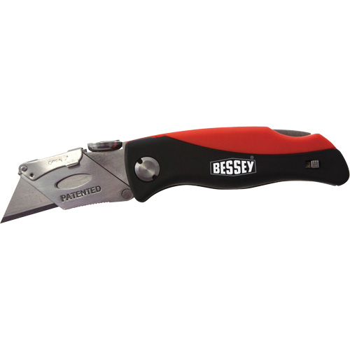 Folding Utility Knife, 2-3/8" Blade, Plastic/Cushion Handle Fastek