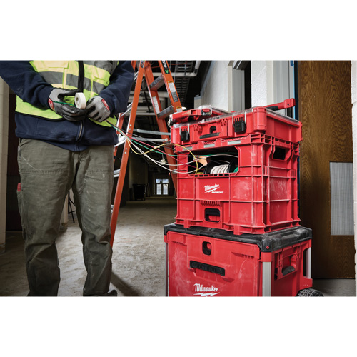 PACKOUT Wire Pulling XL Crate, 15-3/4" x 18-5/8" x 15", Black/Red Fastek