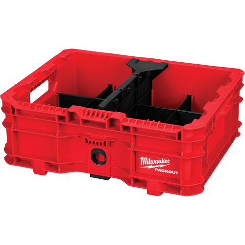 PACKOUT Low-Profile Crate, 15" x 18-5/8" x 6-5/8", Black/Red Fastek