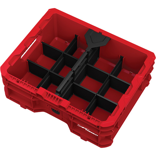 PACKOUT Low-Profile Crate, 15" x 18-5/8" x 6-5/8", Black/Red Fastek