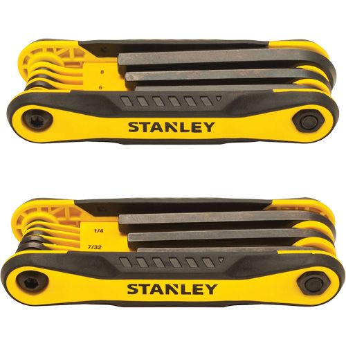 2-Piece Durable Folding Hex Keys, 8 Pcs., Metric & Imperial Fastek