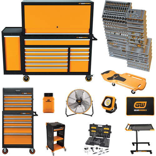 MEGAMOD Master Mechanics Tool Set in Premium Modular Foam Trays with Tool Storage & Shop Equipment, 1331 Pieces Fastek
