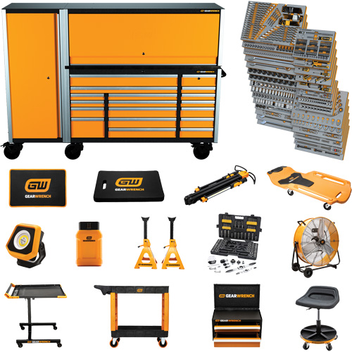 MEGAMOD Mechanics Tool Set in Premium Modular Foam Trays with Tool Storage & Shop Equipment, 1629 Pieces Fastek