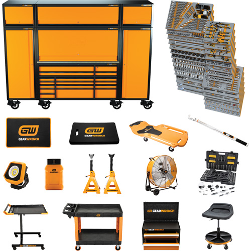 MEGAMOD Mechanics Tool Set in Premium Modular Foam Trays with Tool Storage & Shop Equipment, 1858 Pieces Fastek
