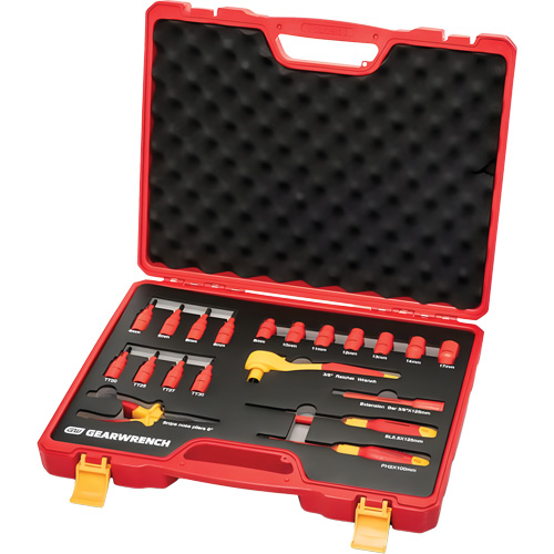 3/8" Drive VDE Insulated Tool Set, 1000 V, 20 Pcs Fastek