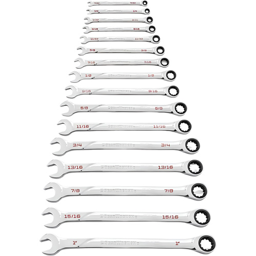 120XP Universal Spline XL SAE Wrench Set, Ratcheting Combination, 16 Pieces, Imperial Fastek