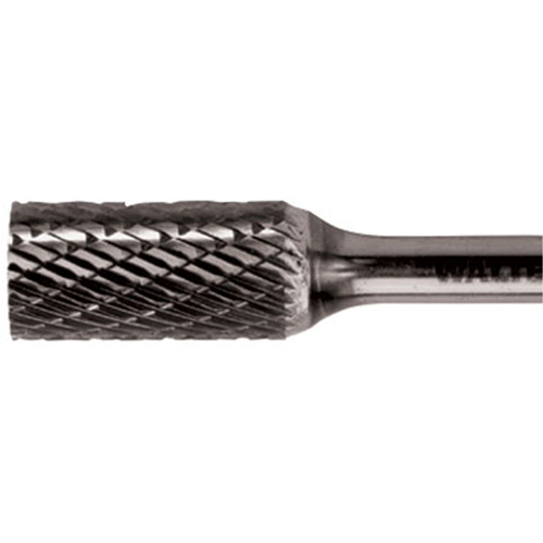 Double Cut Cylindrical Carbide Burr, 3/8" Dia., 1/4" Shank, 3/4" Depth of Cut Fastek