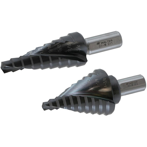 Multi-Step Drill Bit, 1/4" - 1-3/8" , 1/8" Increments, High Speed Steel Fastek