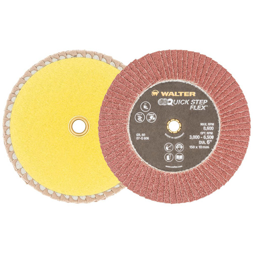 QUICK-STEP FLEX Flap Disc, 6" x Type 29, 60 Grit, Aluminum Oxide Fastek