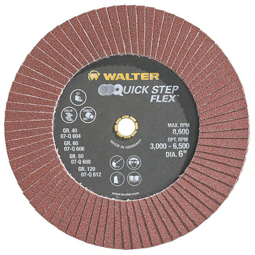 QUICK-STEP FLEX Flap Disc, 6" x Type 29, 80 Grit, Aluminum Oxide Fastek
