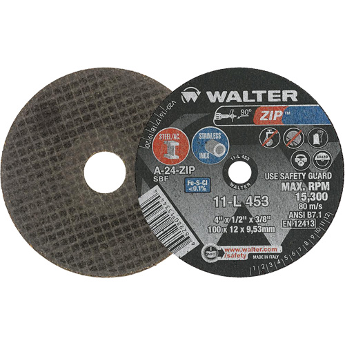 Zip Cut-Off Wheel, 4" x 1/2", 3/8" Arbor, Type 1 Fastek