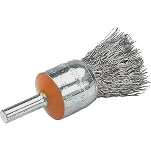 Brosses mont&eacute;es &agrave; fils cr&ecirc;p&eacute;s, 1/2", Fils 0,02", Tige 1/4" Fastek