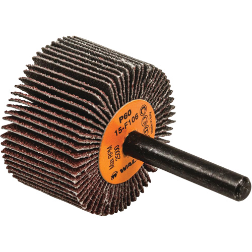 Flap Wheels-Coolcut Flap Wheels, Aluminum Oxide, 60 Grit, 1-1/2" x 1" x 1/4" Fastek