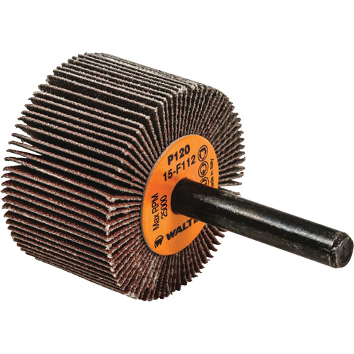 Flap Wheels-Coolcut Flap Wheels, Aluminum Oxide, 120 Grit, 1-1/2" x 1" x 1/4" Fastek