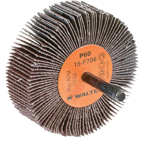 Flap Wheels-Coolcut Flap Wheels, Aluminum Oxide, 60 Grit, 3" x 1" x 1/4" Fastek