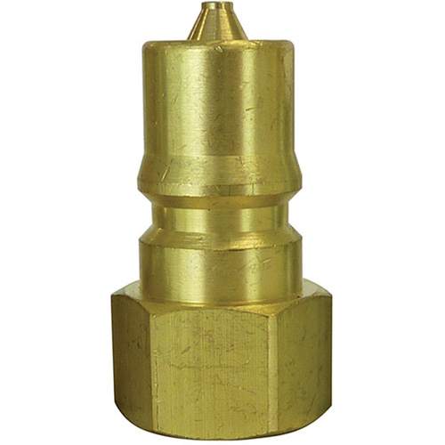 Hydraulic Quick Coupler Plug, 3/8" Dia., Brass Fastek