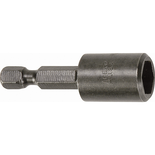 Nutsetter For SAE Sheet Metal Screws, 5/16" Tip, 1/4" Drive, 1-3/4" L, Magnetic Fastek