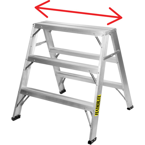 Industrial-Duty Sawhorse, 2' H x 31.9375" W x 23.50" D, 300 lbs. Capacity, Aluminum Fastek