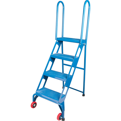 Portable Folding Ladder, 4 Steps, Perforated, 40" High Fastek