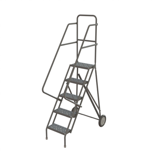 Rolling Ladder, 5 Steps, Serrated, 50" High Fastek