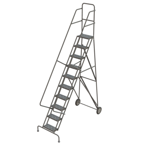 Rolling Ladder, 10 Steps, Serrated, 106" High Fastek