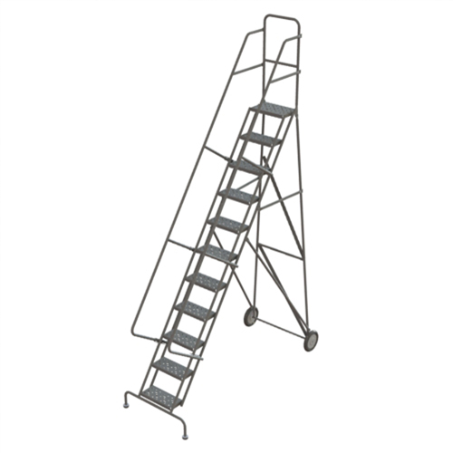 Rolling Ladder, 11 Steps, Serrated, 116" High Fastek