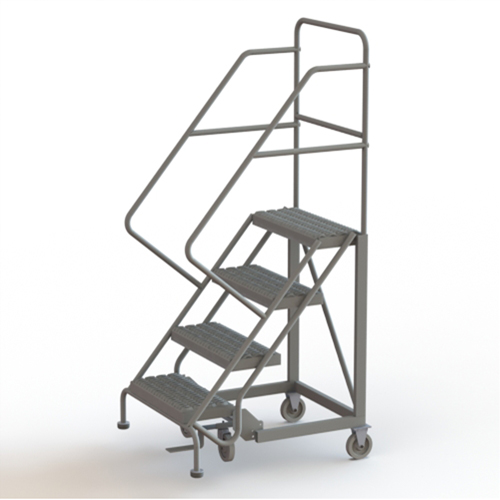 Safety Slope Rolling Ladder, 4 Steps, Serrated, 50° Incline, 40" High Fastek