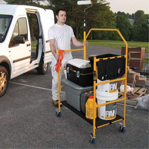 nsemble d'&eacute;chafaudage &agrave; montant de s&eacute;curit&eacute; & tablette pour outils de 4' Jobsite Series, Cadre Acier, 49-1/2" p x 57-3/4" h Fastek