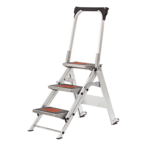 Safety Stepladder with Bar & Tray, 2.2', Aluminum, 300 lbs. Capacity, Type 1A Fastek
