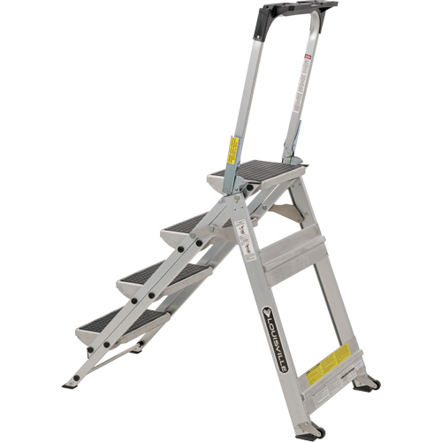 Tilt & Roll Step Stool Ladder, 4 Steps, 44.25" x 22.13" x 59" High Fastek