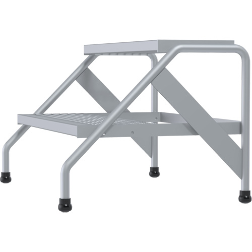 Aluminum Step Stand, 2 Step(s), 32-13/16" W x 24-9/16" L x 20" H, 500 lbs. Capacity Fastek