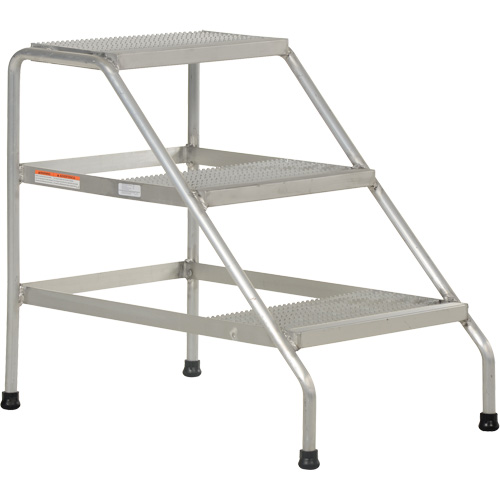 Aluminum Step Stand, 3 Step(s), 22-13/16" W x 34-9/16" L x 30" H, 500 lbs. Capacity Fastek