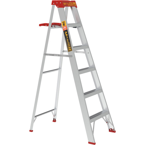 Step Ladder with Paint Tray, 6', Aluminum, 200 lbs. Capacity, Type 3 Fastek