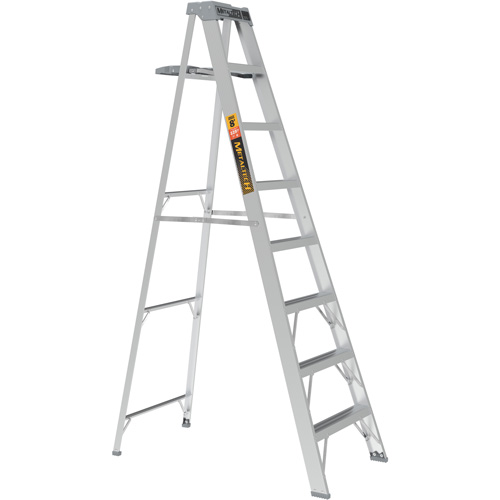 Step Ladder with Paint Tray, 8', Aluminum, 225 lbs. Capacity, Type 2 Fastek
