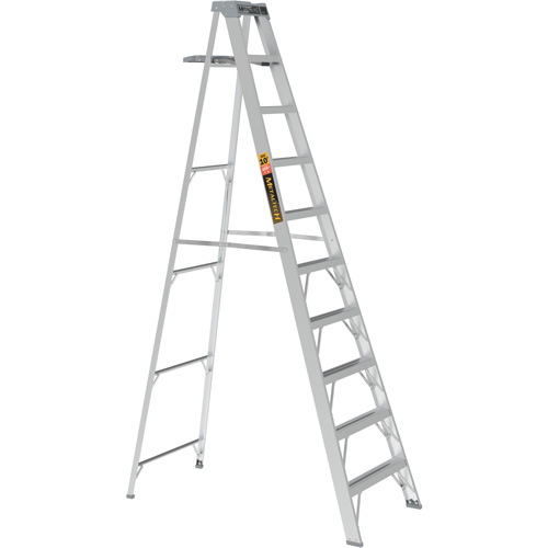 Step Ladder with Paint Tray, 10', Aluminum, 225 lbs. Capacity, Type 2 Fastek