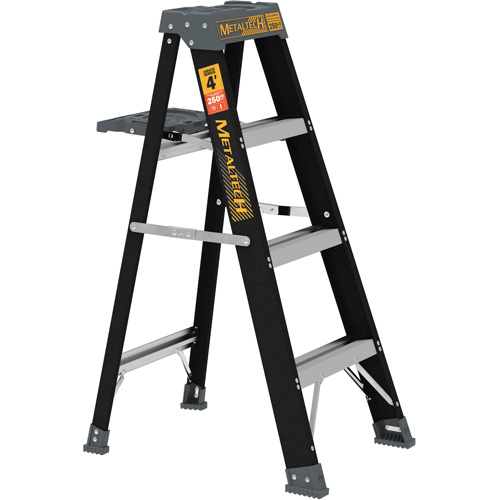 Step Ladder with Paint Tray, 4', Fibreglass, 250 lbs. Capacity, Type 1 Fastek