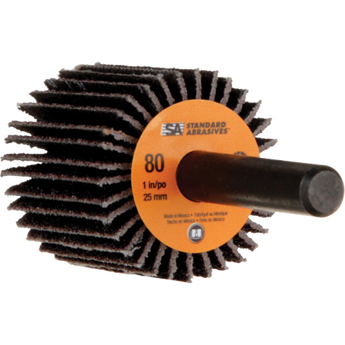Standard Abrasives Flap Wheel, Aluminum Oxide, 80 Grit, 1" x 1" x 1/4" Fastek