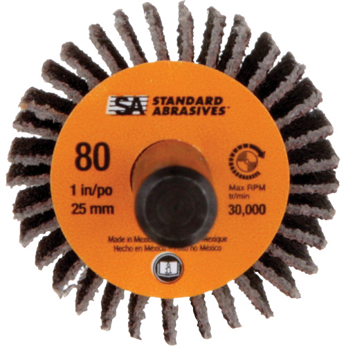 Standard Abrasives Flap Wheel, Aluminum Oxide, 80 Grit, 1" x 1" x 1/4" Fastek
