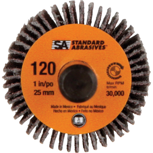 Standard Abrasives Flap Wheel, Aluminum Oxide, 120 Grit, 1" x 1" x 1/4" Fastek
