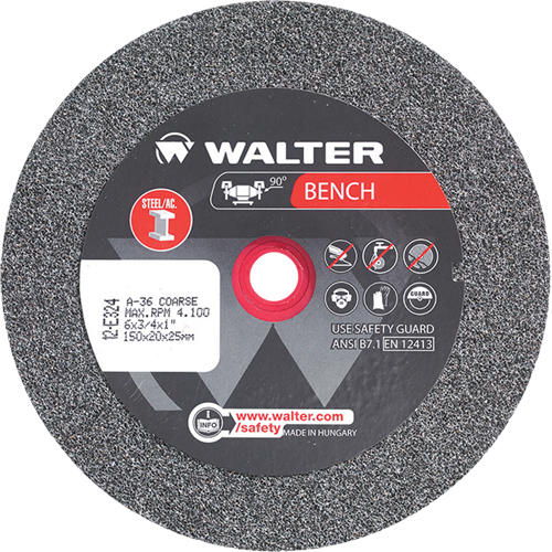Bench Grinding Wheels, 6" x 3/4", 1" Arbor, 1 Fastek