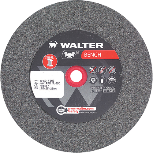 Bench Grinding Wheels, 7" x 1", 1" Arbor, 1 Fastek