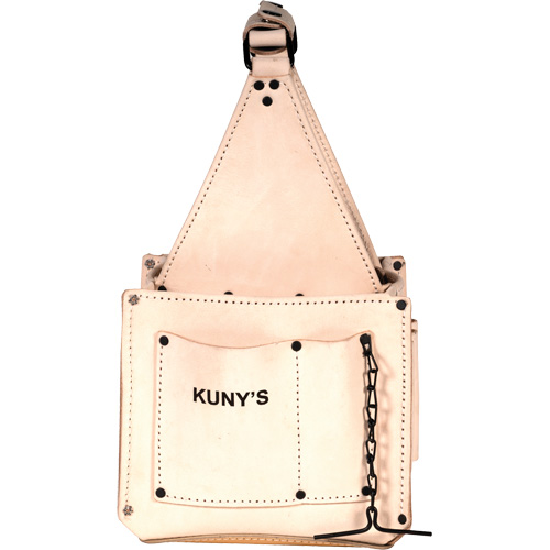 Porte-outils pour &eacute;lectricien et travaux d'entretien, Cuir, 17 pochettes, Beige Fastek