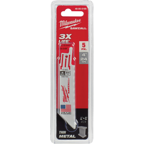 Lames de scie alternative Sawzall, Bim&eacute;tal, 24 Dents par pouce, 4" lo x 3/4" la Fastek