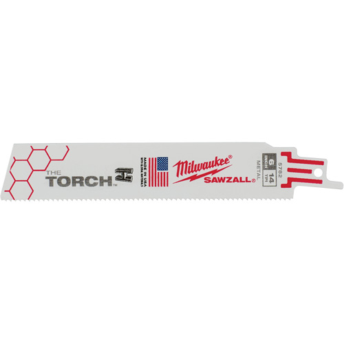 The Torch Sawzall&reg; Blades, Bi-Metal, 14 TPI, 6" L x 1" W Fastek