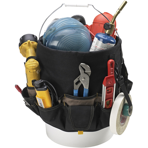 Sacs Bucket Buddy &agrave; 48 pochettes, 6" lo x 11" la x 12" h, Polyester, Noir Fastek