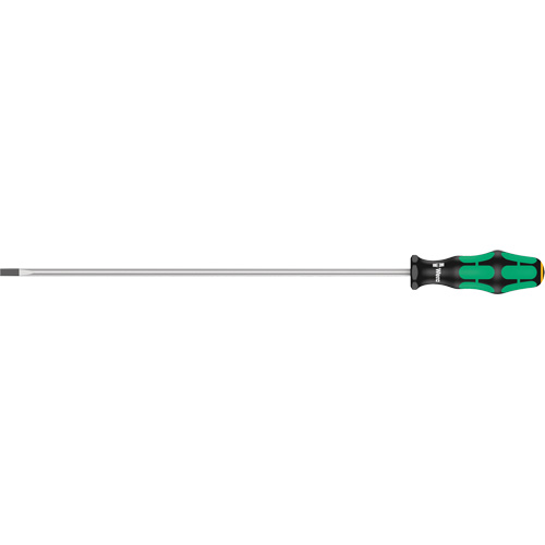 Slotted Screwdriver, 1/4" Tip, Round, 15-3/4" L, Plastic Handle Fastek