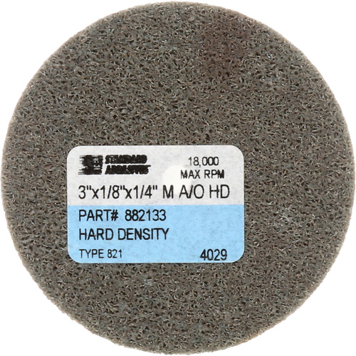 Standard Abrasives Unitized Wheel, 3" x 1/4", 1/4" Arbor, Fine Grit, Aluminum Oxide Fastek